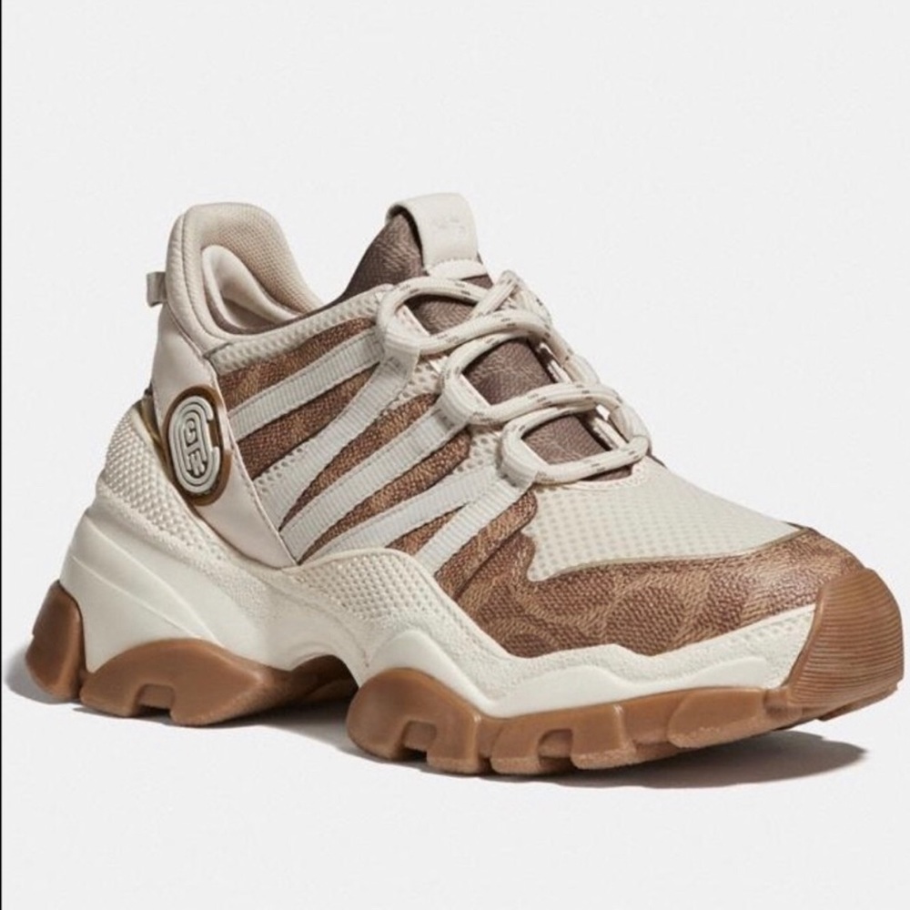 Women's Cream and Brown Sneakers